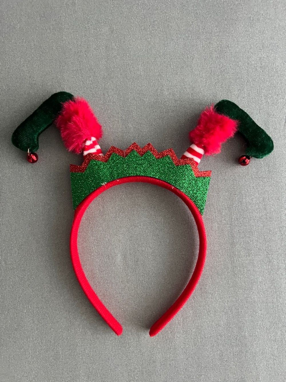 Festive Women’s Elf Headband - Red & Green Holiday Costume Accessory